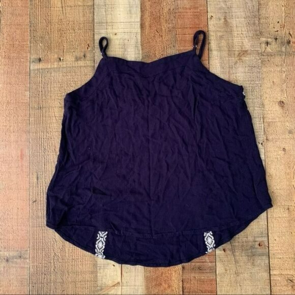 Active USA blue and white cami camisole tank top with embroidered detail - L - Picture 7 of 7